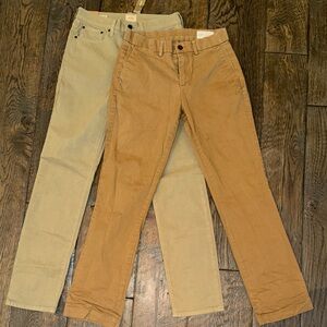 LOT - 2 prs JCrew olive denim pants (NWT) and Gap (excellent cond) chinos